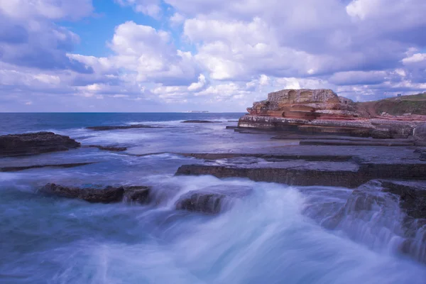 Beautiful landscape with long exposure shot on sunset time — Stock Photo, Image