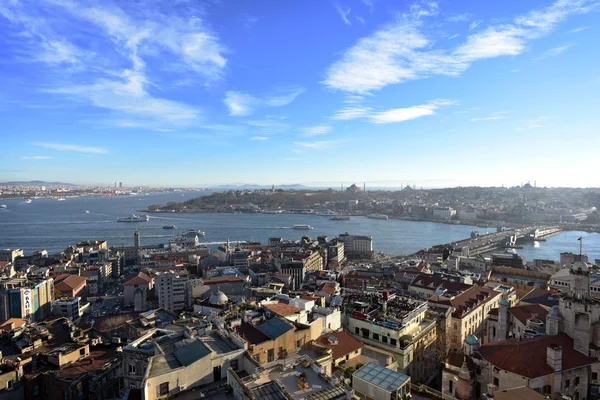 Čas západu slunce z Istanbulu letecký pohled — Stock fotografie