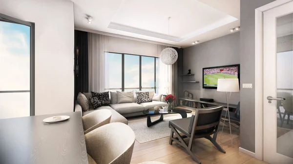 3D render dari apartemen perumahan — Stok Foto