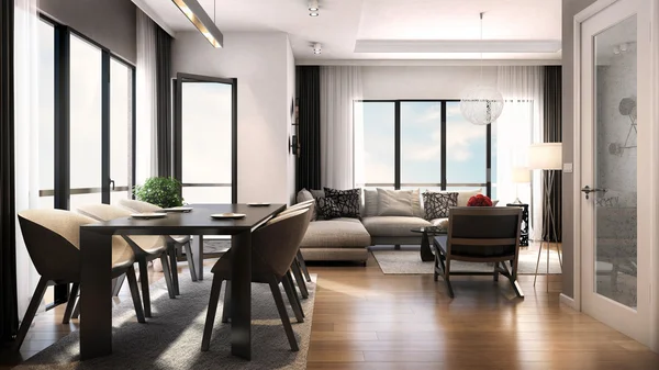 3D render Apartament mieszkalny — Zdjęcie stockowe