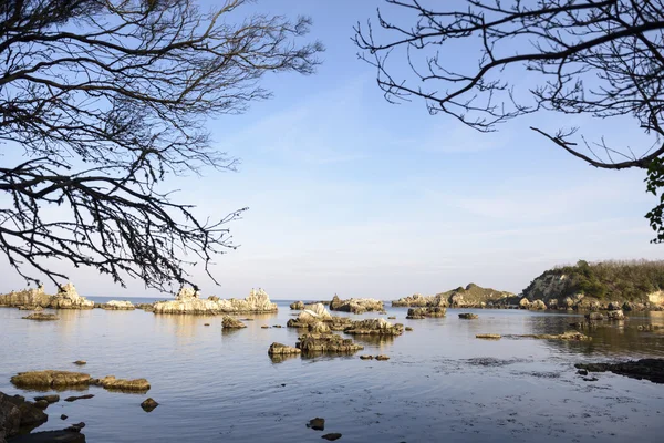 Longexposure příroda střílet na moře s kameny — Stock fotografie