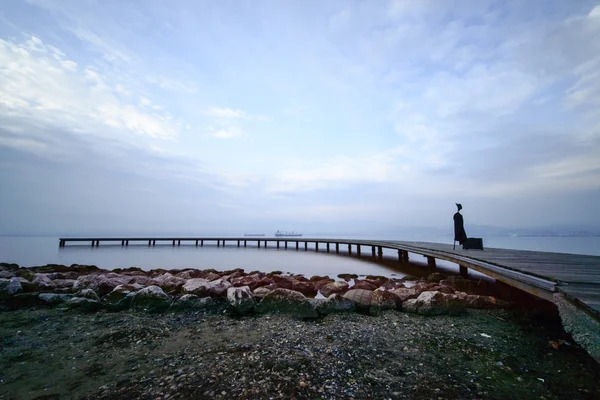 ahşap iskele ile deniz atış longexposure