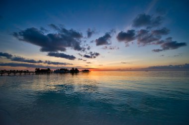 Güzel doğa ve deniz, Maldivler cennet Adaları
