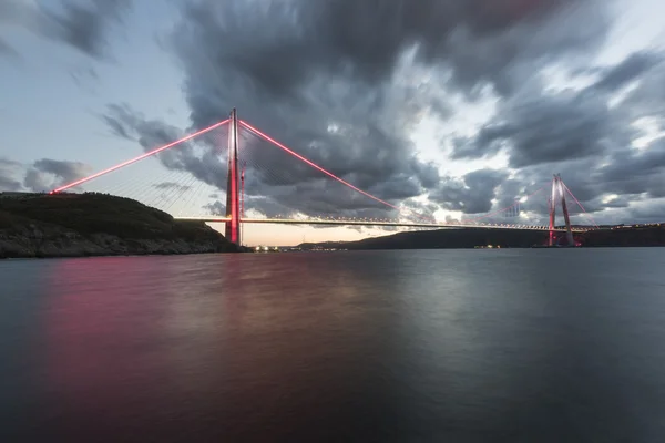 Új bosphorus bridge Isztambul nevű Yavuz Sultan Szelim oszmán szultán — Stock Fotó