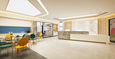 Modern hastane iç klinik odasının 3D görüntüsü