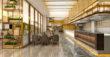 3D Lüks Lokanta Kafesi