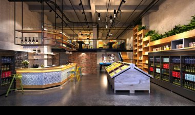 Süpermarketin 3D canlandırması