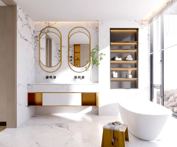 Renderizado Baño Lujo — Foto de Stock