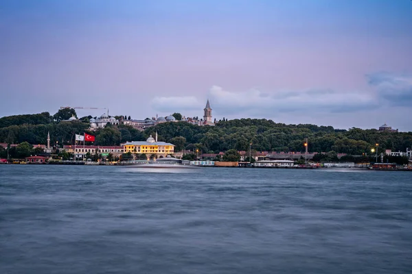 Istanbul Bosphorus Pohled Při Západu Slunce Dlouhou Expozicí — Stock fotografie
