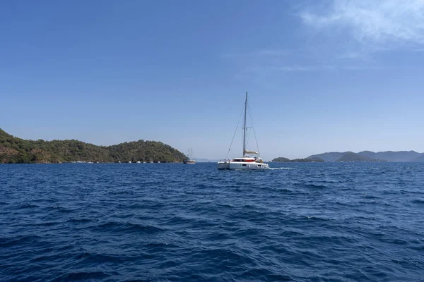 Krásná Krajina Luxusními Jachtami Gocek Zátokách — Stock fotografie