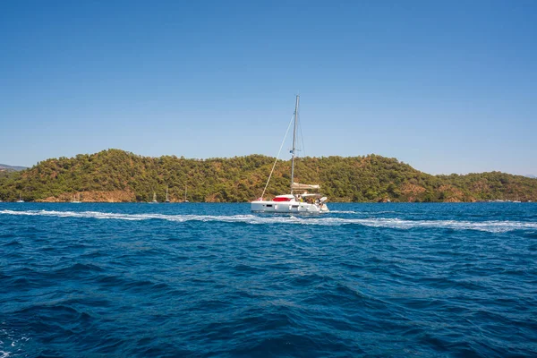 Krásná Krajina Luxusními Jachtami Gocek Zátokách — Stock fotografie