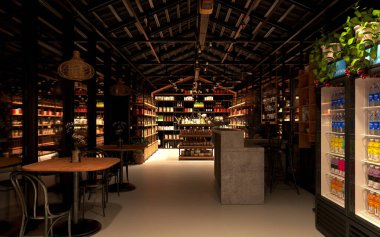 RESTAURANT CAFE 'İN 3D RENDERİ