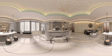 3d render ofis iç çalışma