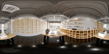 Modern Perakende Mağazası İçi, 3D Render