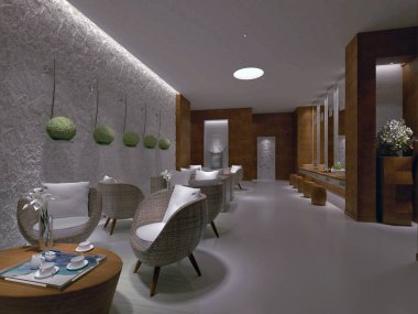 3D görüntüleme resepsiyon lobi alanı