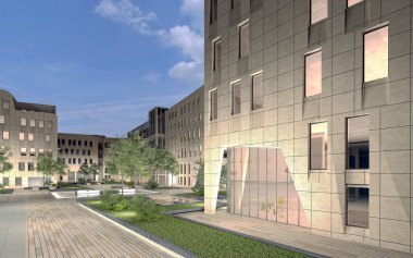 Yüksek Binalı Kulelerle Karışık Kullanım Geliştirme. 3B Hazırlama