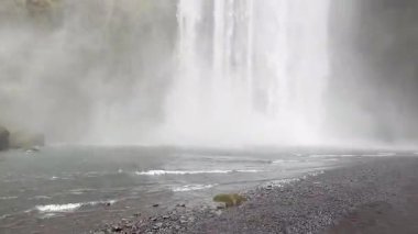 Skgafoss, İzlanda 'nın güneyindeki Skg Nehri üzerinde eski kıyı şeridini gösteren bir şelaledir.