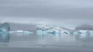 Grönland 'da denizde yüzen kutup buzulları