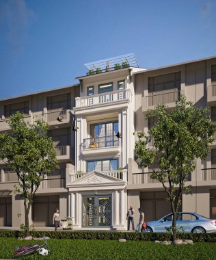 Şehirdeki binaların 3D görüntüsü