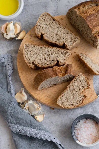 Pan Rebanado Avena Entera Concepto Alimentación Saludable — Foto de Stock