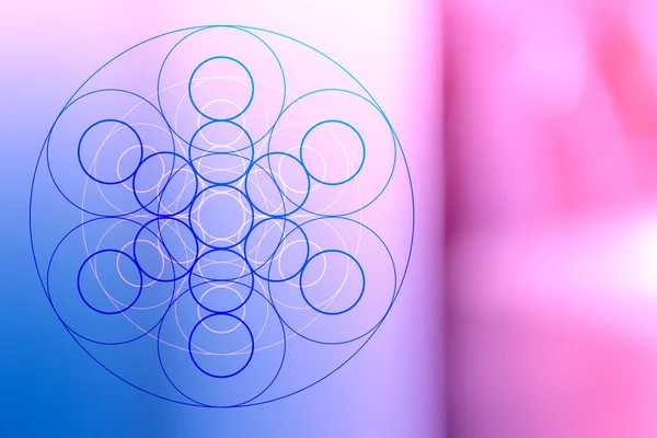 Metin için geometrik elemente ve alana sahip renkli arkaplan. Klasik dekoratif elementler. Kutsal geometri motifleri.