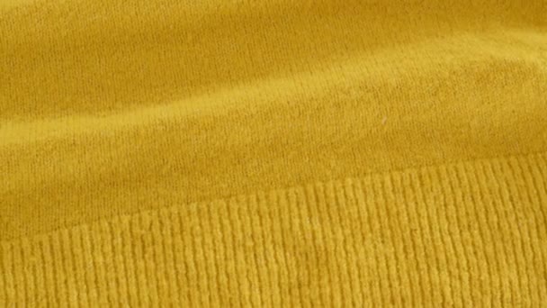 Yellow Μάλλινο Ύφασμα Μαλακό Άνετο Ύφασμα Μοντέρνο Χρώμα — Αρχείο Βίντεο