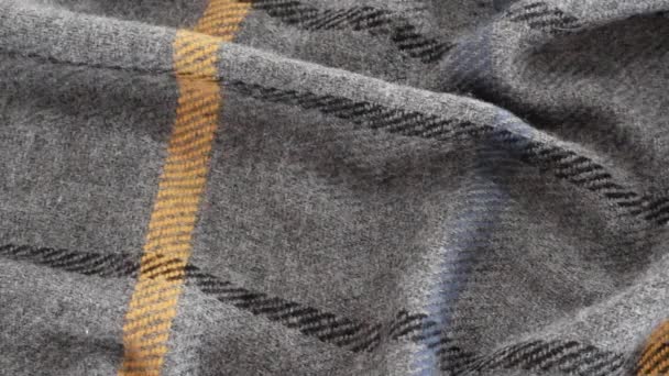 ウールの布 グレーと黄色の色 パターンのテクスチャの背景 — ストック動画
