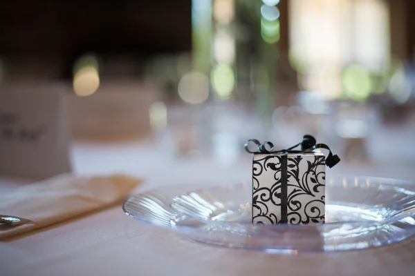 Wedding reception place setting detail — Stock Photo, Image