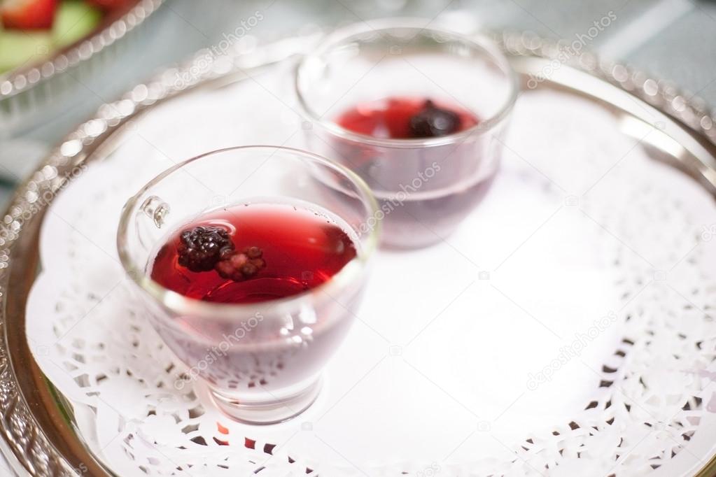 Catered Wedding Reception With Strawberries Chocolate Punch