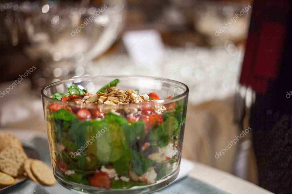 Catered Wedding Reception With Strawberries Chocolate Punch