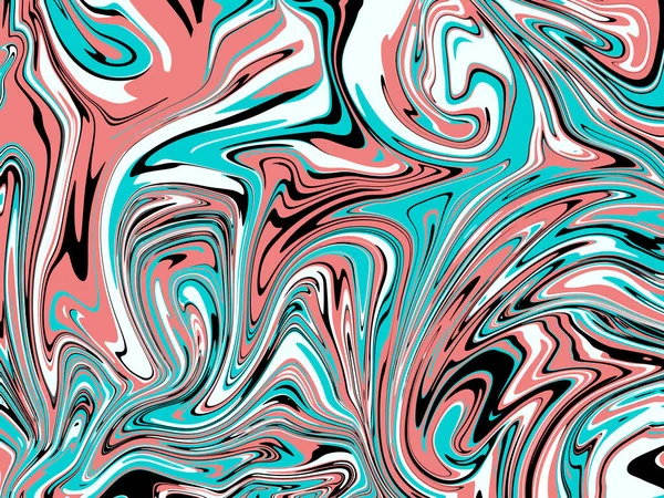 Mischung von Acrylfarben. Flüssige Marmortextur. Fluidkunst. Blaue, weiße, schwarze und rosafarbene Farben — Stockfoto