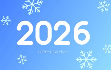 New Year 2026 poster design with minimalistic numbers. Simple stylized poster design for New Year