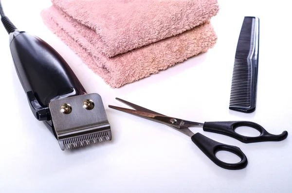 Набір засобів по догляду за волоссям для стрижки волосся — стокове фото