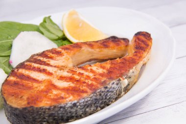 Izgara somon yakın görüntüsü