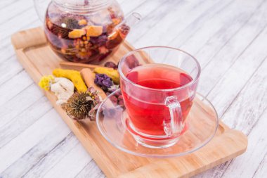 Kış çayı manzaraya yakın.