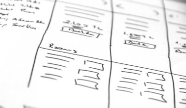 Web yerleşim çizimi kağıt defteri