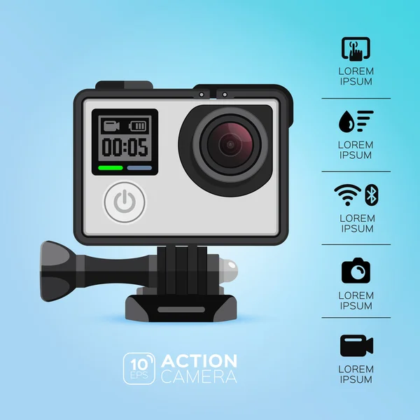 mavi arka plan üzerinde eylem makinesinin vektör çizim tasarımı