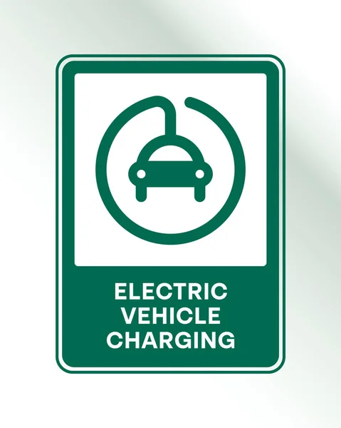 Laadstation elektrische auto 's ondertekenen. Ikoon tankt elektrische auto. Logo parkeerplaats voor opladen ecotransport. Vectorsymbool. — Stockvector