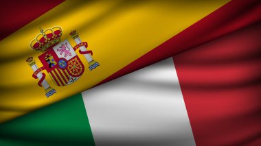 İtalya ve İspanya 'nın İki Bayrağı ile Yüksek Kalite