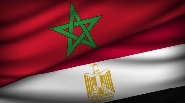 Fas ve Mısır 'ın İki Bayraklı Yüksek Kaliteli Geçmişi