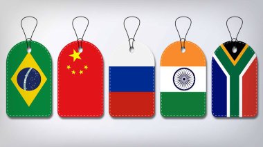 Görüntü Vektörü: Rusya, Brezilya, Hindistan, Brezilya ve Güney Afrika Kimlikleri