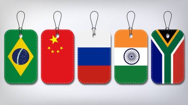 Görüntü Vektörü: Rusya, Brezilya, Hindistan, Brezilya ve Güney Afrika Kimlikleri