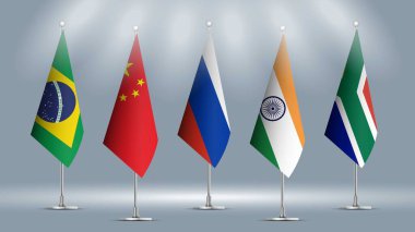 Görüntü Vektörü: Rusya, Brezilya, Hindistan, Brezilya ve Güney Afrika Kimlikleri