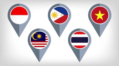 İllüstrasyon Vektörü: Tayland, Endonezya, Malezya, Filipinler ve Vietnam Kimlikleri
