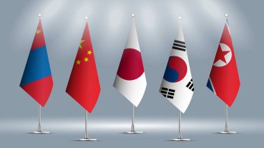 Görüntü Vektörü: Çin, Japonya, Güney Kore, Kuzey Kore ve Moğolistan Kimlikleri