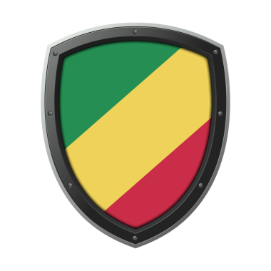 CONGO Kalkan Amblemi, CONGO Bayrak Rozet Simgesi Metalik Koruyucu Çerçeve, Yüksek Kaliteli Şeffaf PNG Tasarımı