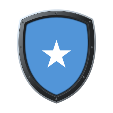 SOMALIA Kalkan Amblemi, SOMALIA Bayrak Rozet Simgesi Metalik Koruyucu Çerçeve, Yüksek Kaliteli Şeffaf PNG Tasarımı