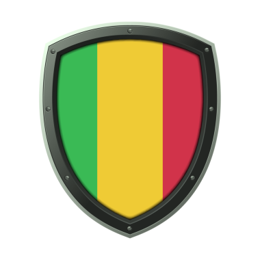 MALI Kalkan Amblemi, Metalik Koruyucu Çerçeveli Mali Bayrak Simgesi, Yüksek Kaliteli Şeffaf PNG Tasarımı