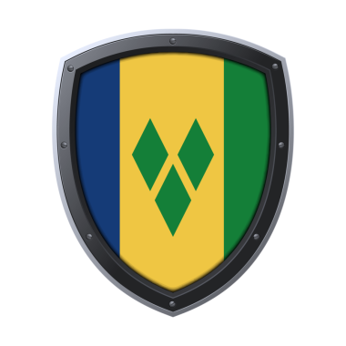 Saint Vincent ve Grenadines Kalkan Amblemi, Saint Vincent ve Grenadines Bayrak Rozet Simgesi Metalik Koruyucu Çerçeveli, Yüksek Kaliteli Şeffaf PNG Tasarımı