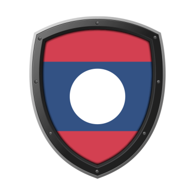 LAOS Kalkan Amblemi, LAOS Bayrak Rozet Simgesi Metalik Koruyucu Çerçeve, Yüksek Kaliteli Şeffaf PNG Tasarımı